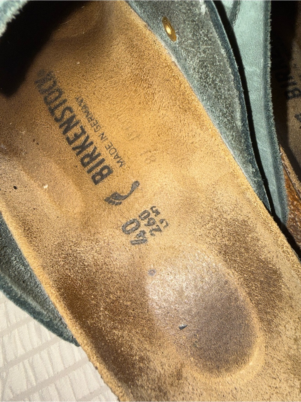 Birkenstock Green Leather Boston Clogs Big Buckle 40 - Picture 3 of 6